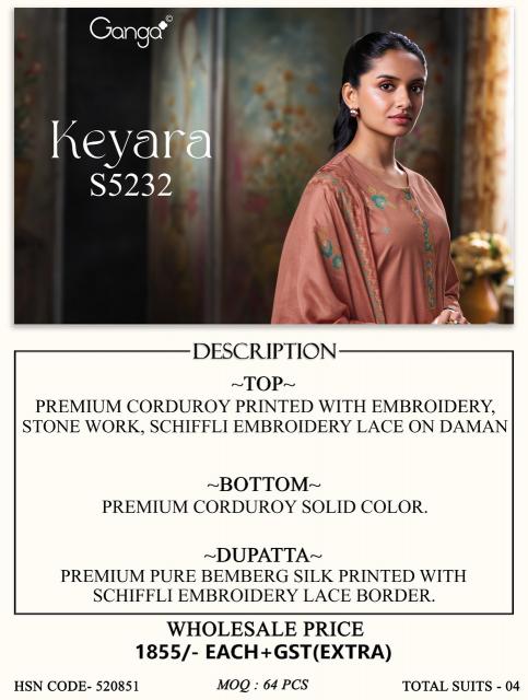 Ganga keyara 5232 dress material wholesalers in ulhasnagar
